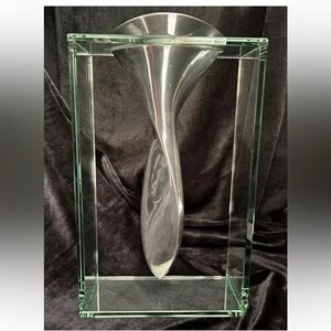 Twisted Tornado Boxed Silver & Glass vase by Lisa Mori A LIMITED EDITION piece